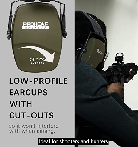 PROHEAR 016 Shooting Ear Protection Earmuffs 2 Pack, NRR 26dB for Gun Range, Hunting -Green and Brown - color: Green+brown
