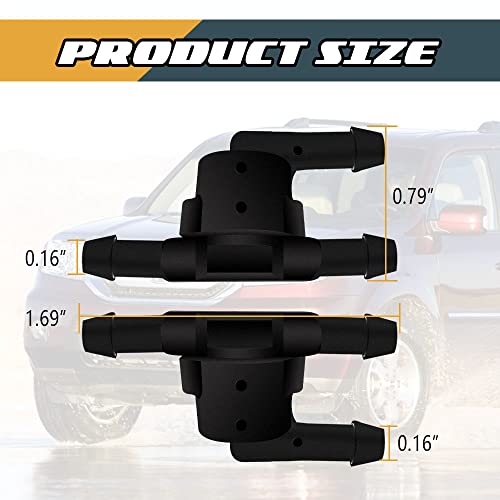 2PCS Wiper Washer Windshield Check Valve Replacement for Most Vehicles, Automotive Accessories Spray Jet Kit for Front Windshield Wiper Washer Nozzles Replaces OEM #85321-28020