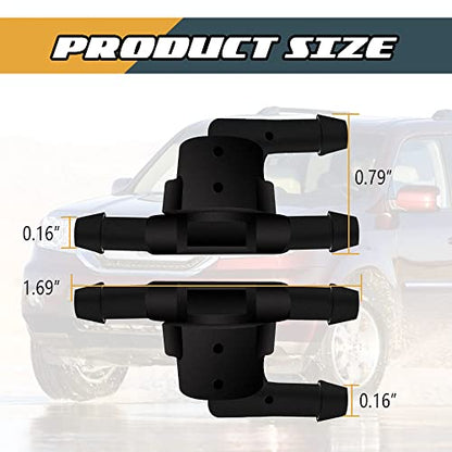 2PCS Wiper Washer Windshield Check Valve Replacement for Most Vehicles, Automotive Accessories Spray Jet Kit for Front Windshield Wiper Washer Nozzles Replaces OEM #85321-28020