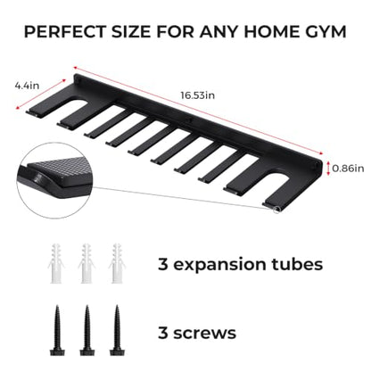 Home Gym Accessories Storage Rack Wall Mount with Heavy Duty Hooks | Home Gym Equipment Storage Rack for Resistance Bands,Cable Attachments,Lifting Belts,Jump Ropes,Chains - size: Large 1 Pack