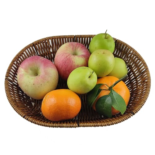 Wicker Bread Baskets,Tabletop Food Serving Baskets Trays, Handwoven Storage Basket Bin,Fruit Vegetables cosmetics Basket for Home, Restaurant, Bakery (3pcs)
