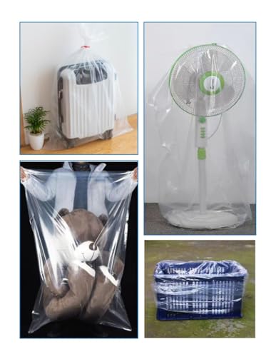 Large Storage Bags 55 x 63 inches Jumbo Plastic Moving Bags for Big Luggage, Furniture, Industry Equipments, Business and Agriculture Use (10 pcs)
