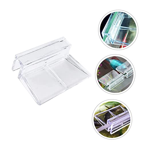 Milisten Fish Tank Bracket Fish Tank Lid Clip Aquarium Glass Cover Holder Aquarium Cover Holder Fish Tank Stands Aquarium Glass Lid Bracket Fish Tank and Stand Shelf Frame Acrylic, 5x4cm, Y450321RJ4