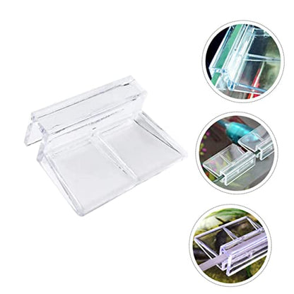 Milisten Fish Tank Bracket Fish Tank Lid Clip Aquarium Glass Cover Holder Aquarium Cover Holder Fish Tank Stands Aquarium Glass Lid Bracket Fish Tank and Stand Shelf Frame Acrylic, 5x4cm, Y450321RJ4