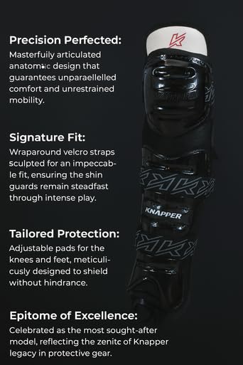 Ball Hockey Protective Gear | AK5 SHIN Guard | KNAPPER - color: Blue, size: 13