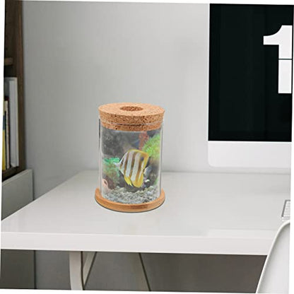 DOITOOL Creative Glass Fish Bowl for Hydroponic Plants Desktop Aquarium for Betta Fish and Multi-Functional Terrarium for Home Decoration and Organization Mat