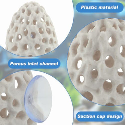 Shrimp Dome Hide Shrimp Hides for Aquarium Bettas Fish Hideout with Suction Cup Aquarium Fish Cave Hideout Bettas Habitat Fishs Tank Tunnel(Color:White)