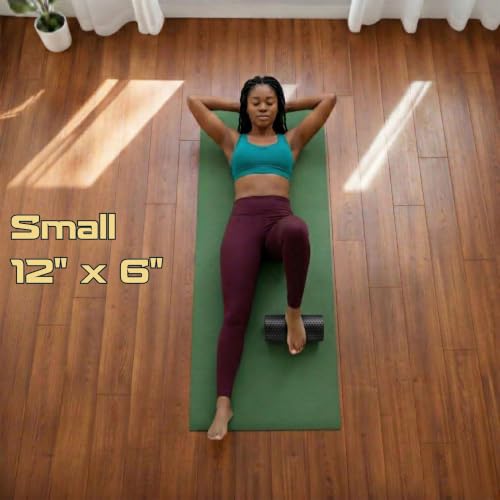 Foam Roller for Muscle Massage, Stiff Back Pain Relief, Physical Therapy, Deep Tissue, Exercise Equipment for Home Gym, Stress, Yoga, Pilates for the Fit Citizen (Black, Small 12 x 6 Inches) - size: Small 12 x 6 Inch