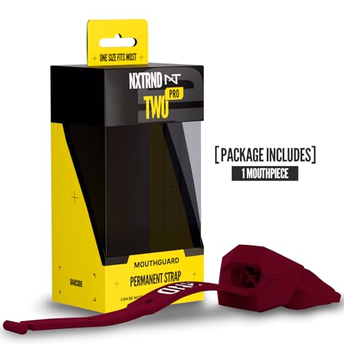 Nxtrnd Two Pro Football Mouth Guard, Permanent Strap, Fits Adult & Youth (Maroon) - color: Maroon Pro