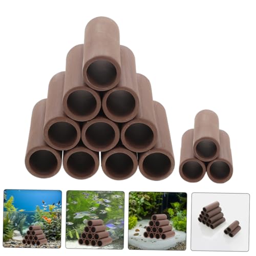 2pcs Pottery Shrimp Shelter Aquarium Spawning Tube Hideout for Shrimp Breeding Elegant Fish Tank Decor Easy to Install Habitat for Aquatic Pets