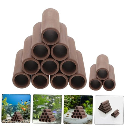 2pcs Pottery Shrimp Shelter Aquarium Spawning Tube Hideout for Shrimp Breeding Elegant Fish Tank Decor Easy to Install Habitat for Aquatic Pets
