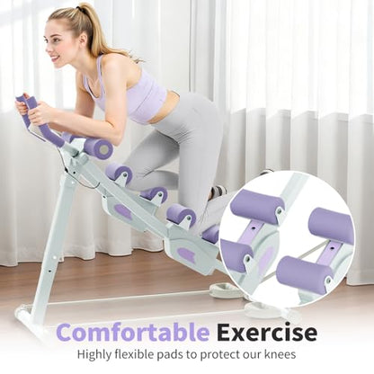 ALSO GO Dual Track Ab Machine, 400LBS Capacity Abdominal Workout Trainer