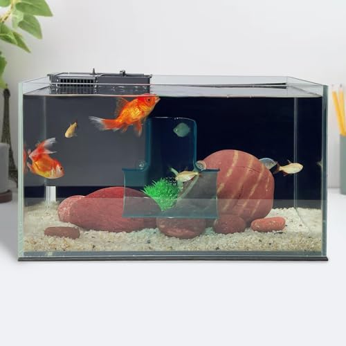 Aquarium Decorations Fish Tank Accessories for Shrimp Cichlid Hiding Breeding, Small Fish Bowl Hide Decoration, Acrylic Tube Tunnel for Betta Fish Tank Decorations, Aquarium Hideout with Suction Cups - color: T-Transparent Blue