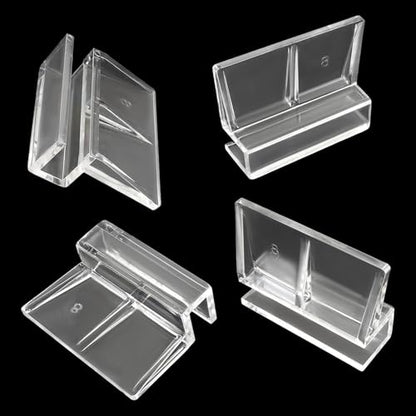 Murtenze 8 PCS Aquarium Lid Clips, 8mm Clear Acrylic Fish Tank Holder Support Clamps for Rimless Aquariums - size: 8mm