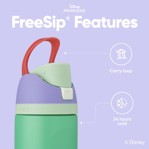 Owala Princess FreeSip Stainless Steel Water Bottle 24 oz Ariel - color: Ariel, size: 24 Ounces