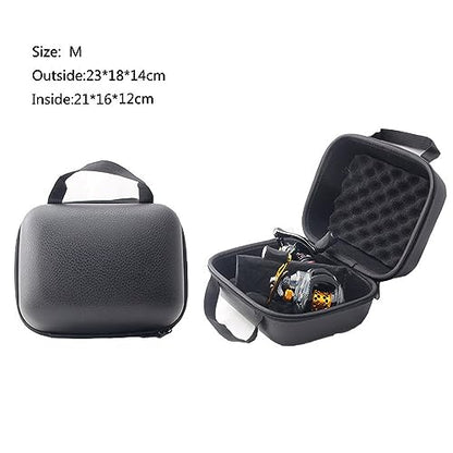 Fishing Reel Bag, Portable Shockproof Waterproof Fishing Reel Protective Case for Baitcasting Drum Spinning Raft Reels(Inner size: 8.26 * 6.29 * 4.72inches) - size: M