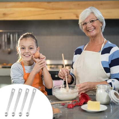 4 PCS 1/16 Teaspoon (1/16 Tsp | 0.33 mL | 0.33 cc) Single Measuring Spoon, Stainless Steel 1/16 Tsp Small Measuring Spoon Mini Measuring Spoons