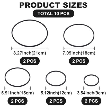 10pcs Fish Feeding Rings Set, 5 Sizes Round Floating Aquarium Plant Corral, Fish Tank Aquarium Accessories for Betta (Black)
