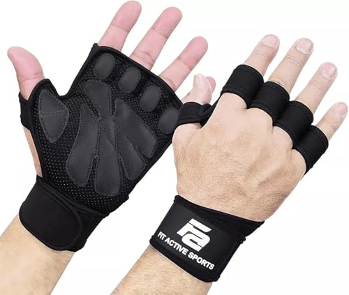 Fit Active Sports Gym Workout Gloves for Men Women Weight Lifting - size: Large