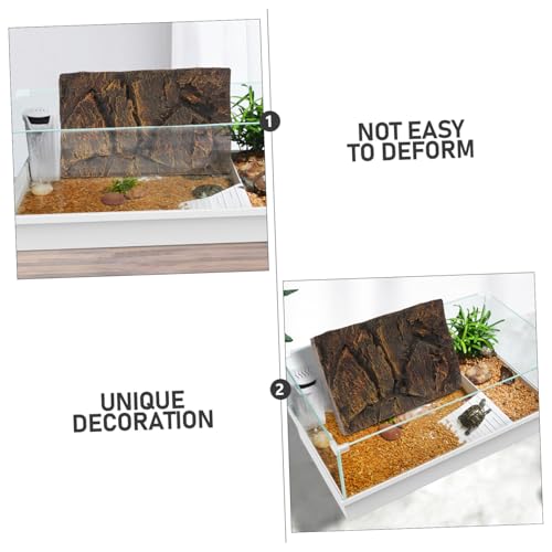 POPETPOP 3D Bearded Dragon Tank Background Rock Terrarium Background, Reptile Terrarium Decoration 3D Background Board Fish Tank Lifelike Board (PU62-3) Reptile Tank Decoration Custom Pictures