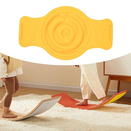 Balance Board Labyrinth Disks Sensory Training Anti-Slip Pedals Wobble Stability Board Strength Training for Kids Skiing Fitness - color: Yellow