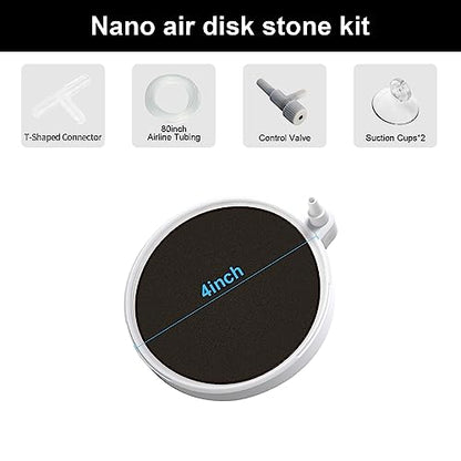 Aquarium Air Stones Oxygen Bubbler, 4 Inch Fish Tank Quiet Oxygen Aerator, Air Pump Accessories Airstones for Fish Tank and Hydroponics