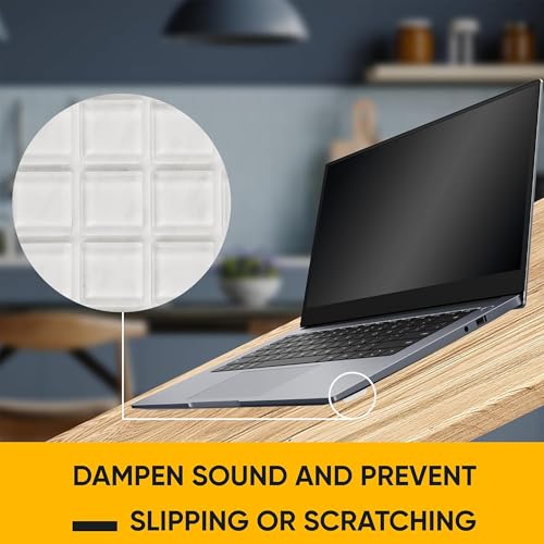 20 Clear Silicone Bumper Blocks – 1" x 1" Anti-Slip Pads for Cabinets, Glass Table Tops, and Chairs – Wall Protector & Soft-Close Noise Dampening Pads by Vellax