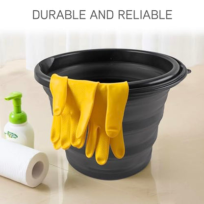 SIMPLEMADE Collapsible Bucket Cleaning Set - Includes 2 Foldable Buckets, Spray Bottle, Rag, Scrubbing Brush and Sponge - Holds Up to 10 liters, Easy Storage, All-Purpose Cleaning Solution