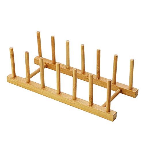 Kunovo Bamboo Dish Rack,Pot lid/Plate/Cutting Board Organizer for Kitchen cabinets,Bottle Drying Holder… - color: 6g