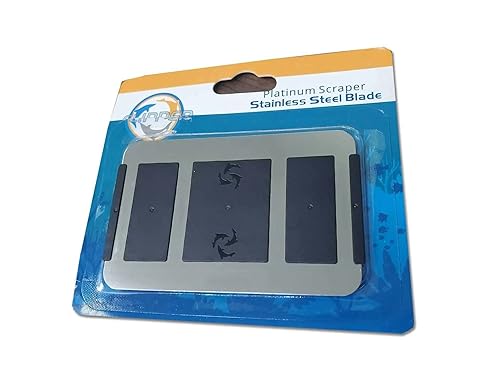 Flipper Aquarium Algae Scraper Blades | Platinum Stainless Steel Blades for Scraper | Algae Remover for Fish Tank - Replacement Stainless Steel Blade for Glass Tanks - Aquarium Cleaner Blade Card
