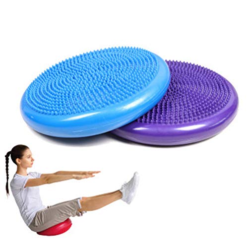Haofy Inflatable Yoga Mat, PVC Balance Exercise Disc with Soft Flexible Material, for Fatigue Reduction and Health Improvement, 330mm x 330mm x 10mm - color: Blue