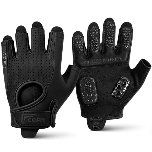 Workout Gloves for Men Women, Weight Lifting Gloves with 5MM Padded Palm, Non-Slip Gym Gloves, Fingerless Breathable Fitness Gloves for Training, Exercise, Pull Ups - size: Medium