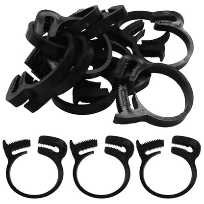 Murtenze 12 Pack Double Gripping Nylon Hose Clamps, Adjustable Plastic Snap Grip Hose Clamps for Connecting Fastening Pipes (31.5-34mm (1.25inch)) - size: 31.5-34mm (1.25inch)-12Pcs