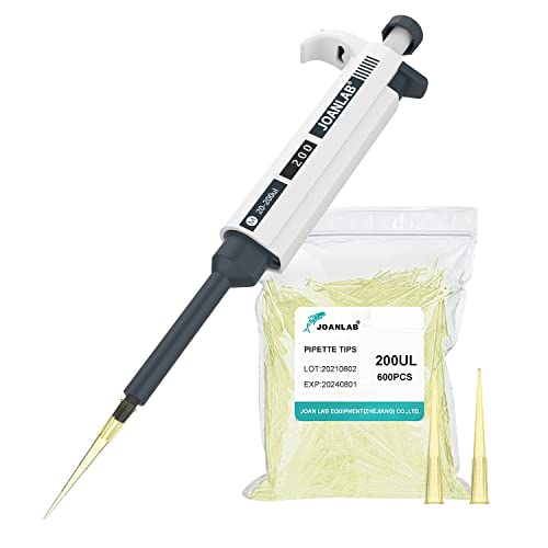 Micropipette 20-200ul Manual Adjustable Single Channel Pipettes High Accurate Lab Pipettors with 600pcs Pipette Tips - color: 20-200ul