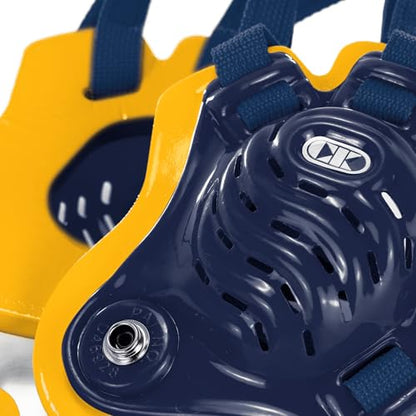 Cliff Keen Tornado Wrestling Headgear - color: Navy Blue / Light Gold / Navy Blue