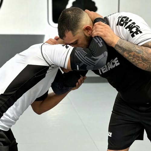 Tenace Jiu Jitsu Elbow Brace, Grappling - Compression Elbow Protection and Padded MMA, BJJ, Muay Thai, Judo - High Durability and Performance Unisex