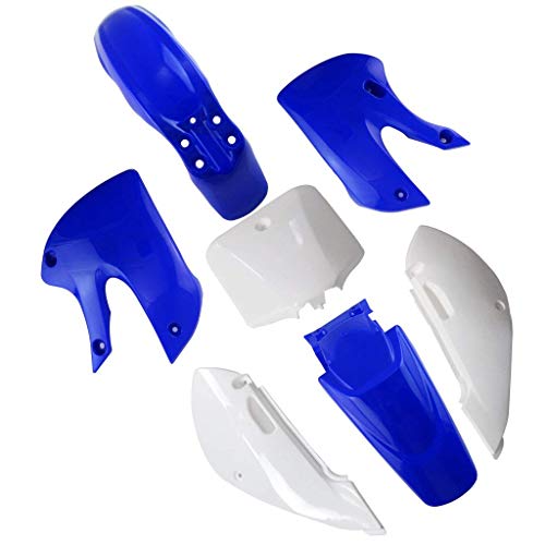 Replacement Plastic Fuel Kit & Gas Tank with Petcock & Cap For KLX110 KX65 DRZ110 Suzuki KLX KX DRZ 65 110 (4Blue+3White) - color: 4Blue+3White