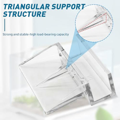 LINLAN 8mm 12 Pieces Aquarium Cover Bracket,Fish Tank Lid Clips Acrylic Aquarium Cover Clip Support Holder for Rimless Aquariums - size: 7-8mm