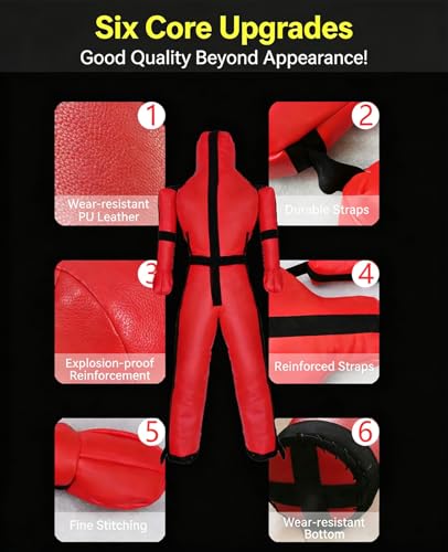 Hanging Grappling Dummy, MMA Wrestling Martial Arts Doll, Brazilian JIU Jitsu Submission Mixed, Movable arms, Durable Canvas Fabrics, UNFILLED