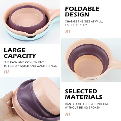 DOERDO 2Pcs Folding Water Ladle Collapsible Scoop Cup Portable Water Spoon for for Kitchen Bathroom Garden, 11x3.5Inch