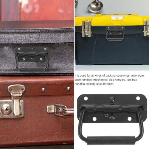 4Pcs Spring Loaded Surface Mount Handles Replacement Boat Ring Pull Handles with Flush Lift Design for Cabinets Toolboxes and Cases 3.9x1.8x1.6In