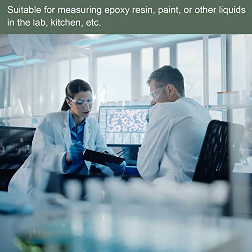 YOKIVE 2 Pcs Plastic Beaker, Laboratory Use | Liquid Measuring Cup, Great for Lab, Kitchen (Clear White, 50ML) - size: 50ML