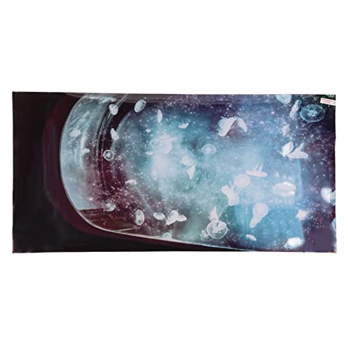 Aquarium Background PVC 3D Fish Tank Decoration, Self Adhesive Sticker with Realistic Pattern, Durable Non Background for Freshwater Saltwater Tanks (61 * 30CM) - size: 61*30CM