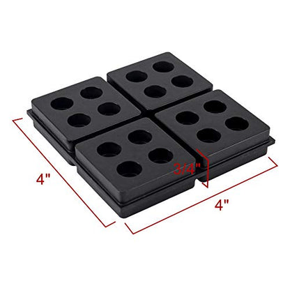 Anti Vibration Pads,4"X 4"X 3/4" Heavy Duty All Rubber Waffle Vibration Isolation Pads for Air Conditioner,Air Compressors,HVAC,Washer etc.