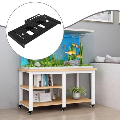 Fish Tank Storage Rack Organizer with Tool Storage Holder Retractable Accessories Structure Easy to Install Suitable for Aquarium Professional, Black
