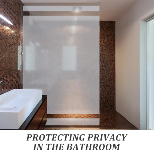 Frosted Glass Window Privacy Film - Heat Control Sun UV Blocking，Removable, Reusable, Opaque, Non Adhesive Static Cling Glass Stickers Door Coverings Decals for Bathroom Home Office - size: 17.5" x 157.5"