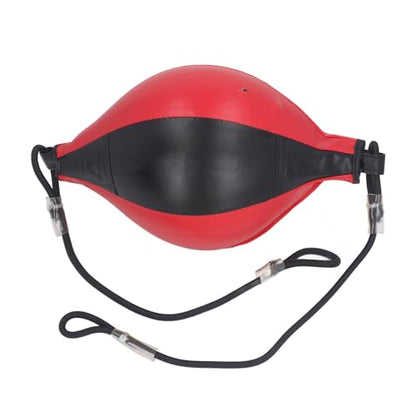 Focket Double End Punching Bag Kit, PU Leather Double End Boxing Speed Bag with Adjustable Cords for Reaction Agility Hand Eye Coordination Training