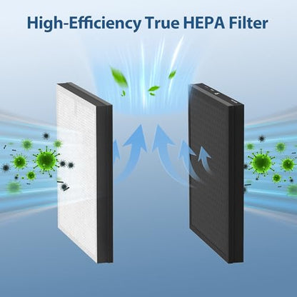 CHIVALZ 2 Pack HY4866 True HEPA Replacement Filters Compatible with MORENTO HY4866 Air Purifier, WESTHEY HY4866 Air Purifier and YIOU M1 Air Cleaner Purifier, Enhanced Version - style: Enhanced Version 2 pack