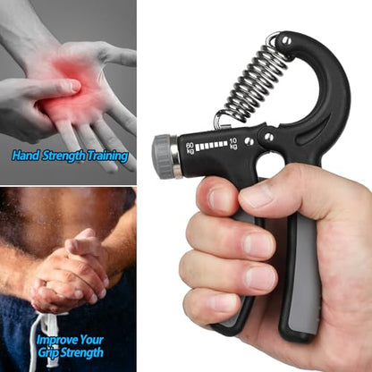 NIYIKOW 2 Pack Grip Strength Trainer, Hand Grip Strengthener, Adjustable Resistance 22-132Lbs (10-60kg), Forearm Strengthener, Perfect for Musicians Athletes - color: Grey