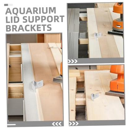 8pcs Stainless Steel Aquarium Glass Cover Clip Durable Support Holder for Rimless and Traditional Tanks Prevents Cracking Shifting Easy No Tool Installation